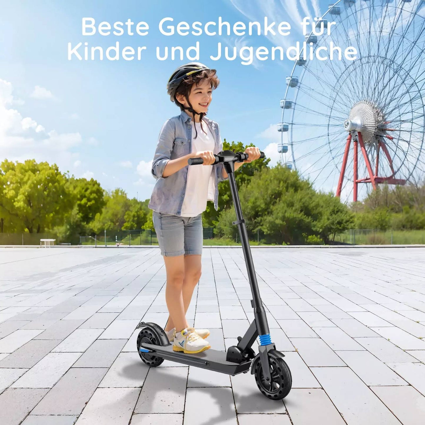 Elektro-Scooter Kinder 8-16 Jahren Faltbarer Elektroroller LCD E Scooter 25 km/h