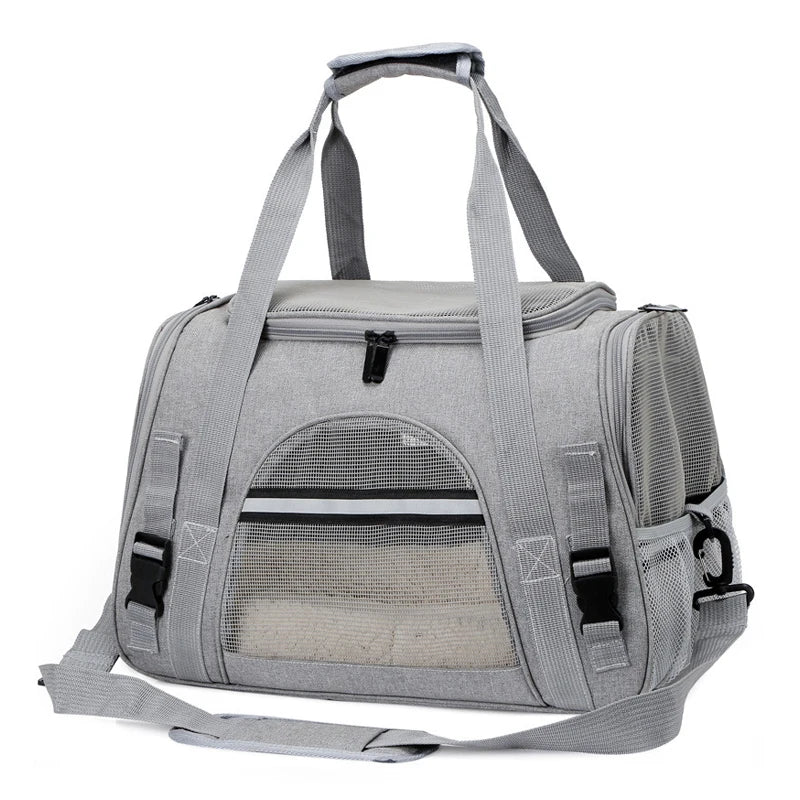 Travel pet bag portable for outdoor carrying one shoulder diagonal cross pet Bag foldable breathable Outgoing Pets Handbag