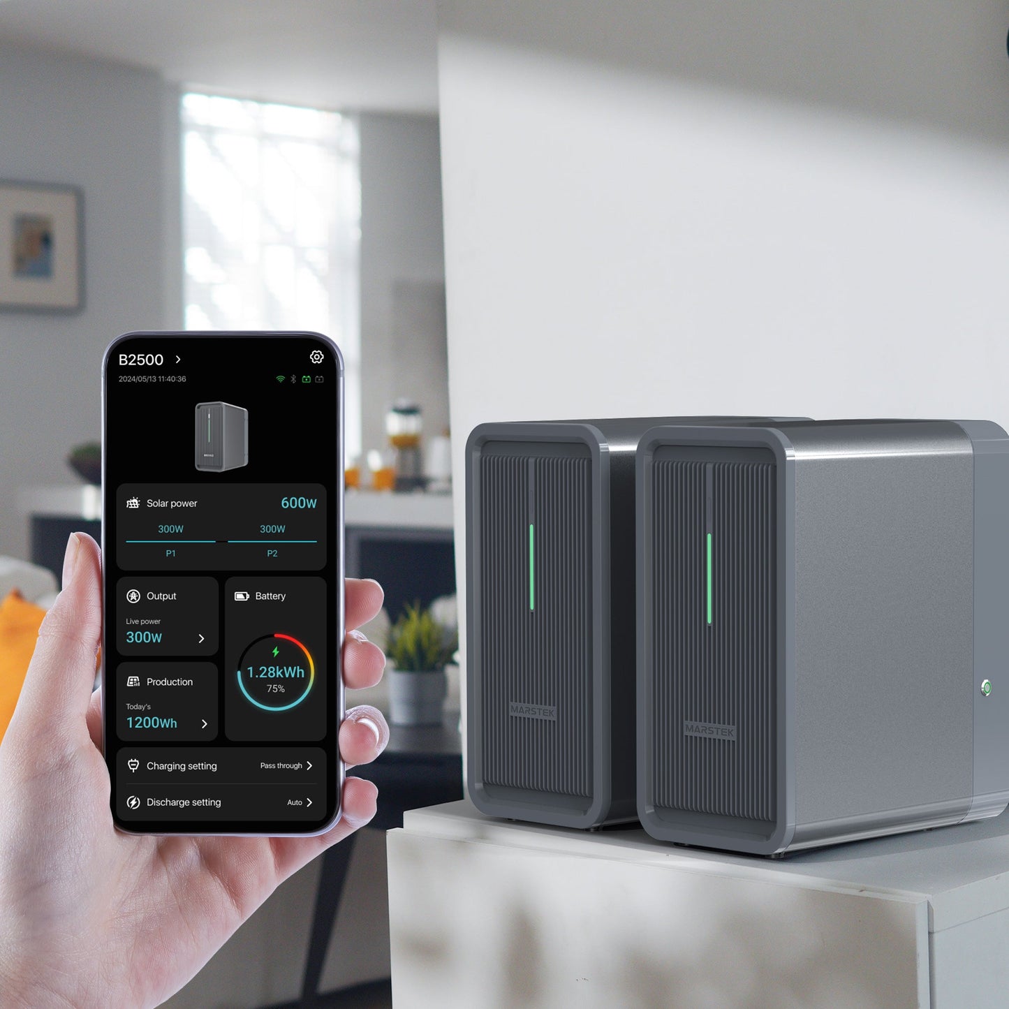 Marstek Solarbank B2500-D Solarspeicher 2240Wh LiFePo4 Akku für Balkonkraftwerk
