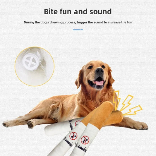 New Pet Plush Toys Chewable Teething Cigarette-shaped Pet Toys Cats Dogs That Make Sounds