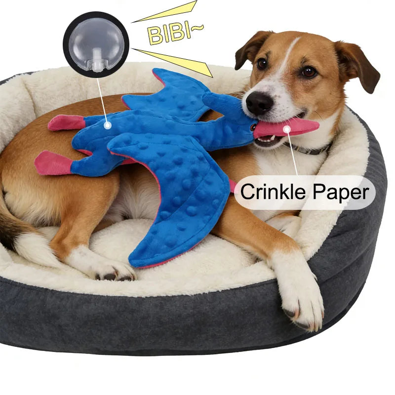 Pet Supplies Toys Dog Tough Toys Dinosaur Indestructible Plush Dog Toy Pet Tooth Chew Toy Suitable For Small Medium Large Dogs