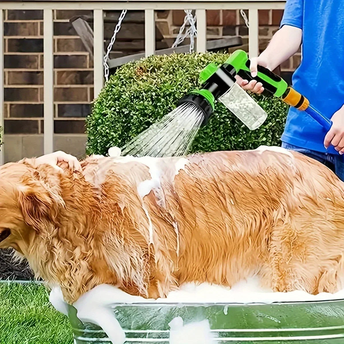 5pcs Pet Grooming Tool Set: Make Bathing Your Dog or Cat Easier with Hose Spray Nozzle, Foamer, Soap Dispenser & More!