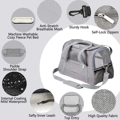 Travel pet bag portable for outdoor carrying one shoulder diagonal cross pet Bag foldable breathable Outgoing Pets Handbag